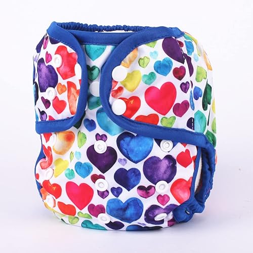 Baby Cloth Diaper Cover Nappy Hook and Loop Double Gusset 6.6lbs to 33lbs (Rabbits Wolves) - Jamouz