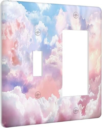 Cartoon Space Rocket Boys Universe Planet 1 Gang Light Switch Covers Decorative Unique Single Toggle Wall Plate Switchcover Electrical Switchplate for Nursery Kidroom Bathroom Bedroom Decor - Jamouz