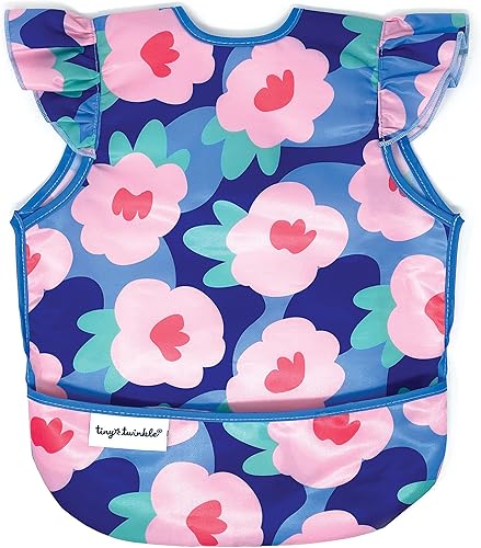 Tiny Twinkle Mess Proof Baby Bib - Waterproof Toddler and Baby Apron Bib - Machine Washable - PFAS and BPA Free - Jamouz