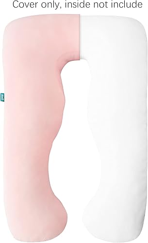 Pregnancy Pillow Cover U-Shaped, Super Soft Replacement Cover Fits Most 55/57 Inch Maternity Pillow, Full Body Pregnancy Pillow Case, Universal Fit, Grey Hearts Print - Jamouz