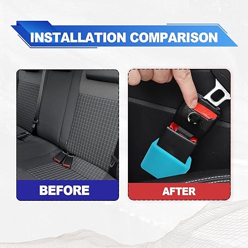 stymart 2PCS Safety Belt Buckle Holder, Silicone Safety Belt Buckle Booster, Keep the Safety Belt Buckle Upright and Stable, Silicone Safety Belt Buckle Booster Suitable for Kids (Black) - Jamouz