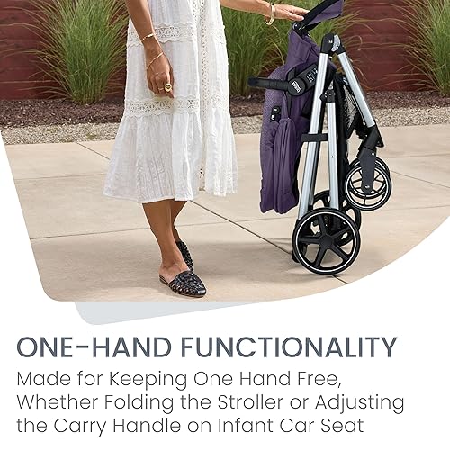 Britax Willow Grove SC Baby Travel System, Infant Car Seat and Stroller Combo with Alpine Base, ClickTight Technology, SafeWash, Pindot Stone - Jamouz