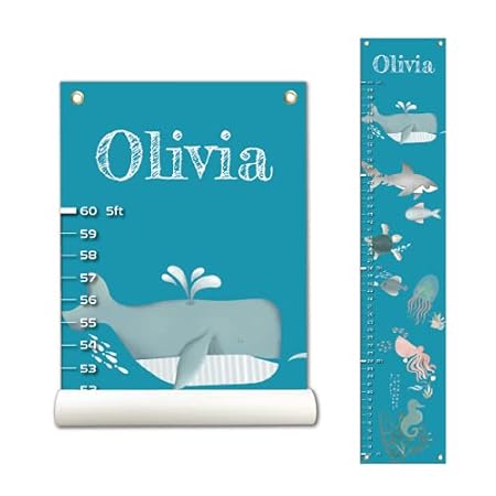 Personalized Kids Canvas Growth Chart, Height Chart, Growth Chart Banner, Train - Jamouz