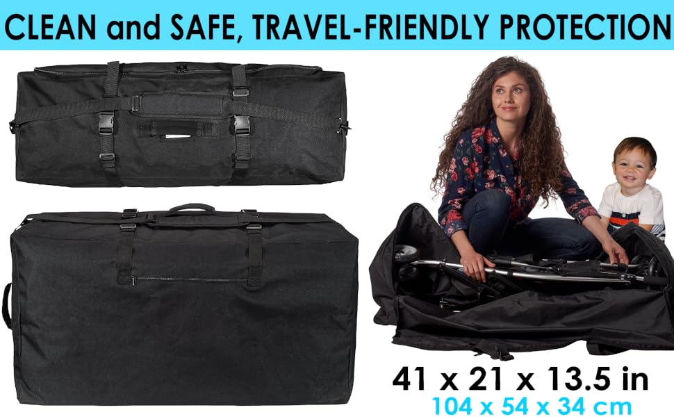 ZOHZO Stroller Travel Bag 41 x 21 x 13.5 inches, 104 x 54 x 34 cm