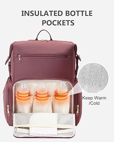 CEI-CEI Neoprene Diaper Bag Backpack with Changing Pad, Large Newborn Baby Maternity Bags Travel Tote with Insulated Pockets (Black) - Jamouz