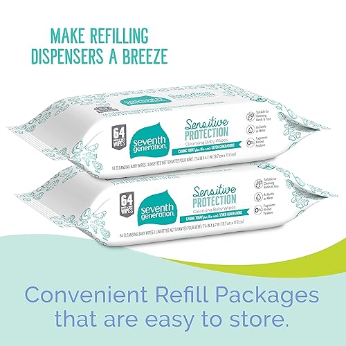 Seventh Generation Baby Wipes Sensitive Protection with Snap Seal Diaper Wipes 768 Count - Jamouz