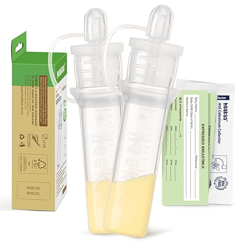 haakaa Colostrum Collector kit Colostrum Syringes for Breastmilk to Collect, Feed & Store, Ready-to-Use (0.1oz/4ml, 2 PK) - Jamouz