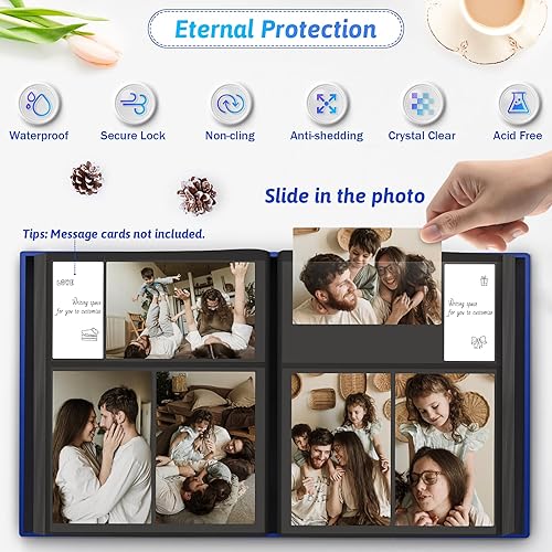 Popotop Photo Album 4x6 300 Pockets with Leather Hardcover Cover, Small Photo Album Holder Book with 50Pcs Pages for Family Travel Wedding Baby Gifts - Jamouz