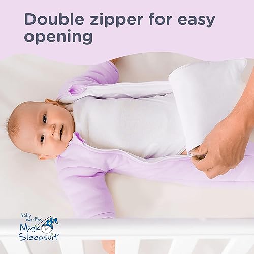 Magic Sleepsuit Baby Merlin's 100% Cotton Baby Transition Swaddle - Baby Sleep Suit - Lavender colour -for 3-6 Months baby - Jamouz