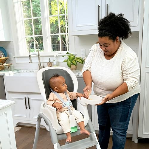 Ingenuity Full Course 6-in-1 High Chair - Baby to 5 Years Old, 6 Convertible Modes, 2 Dishwasher Safe Trays - Astro, 13108 - Jamouz