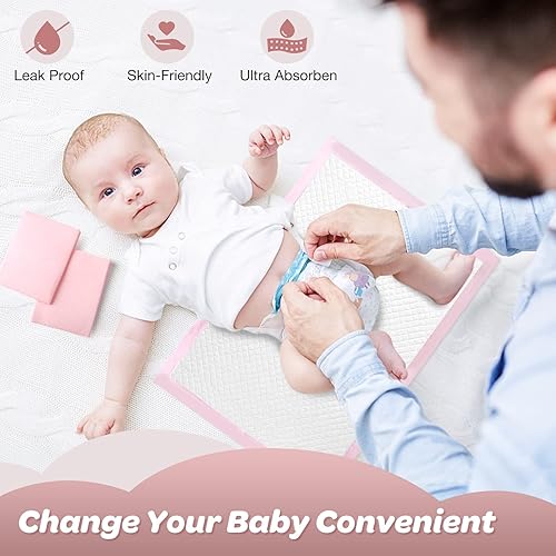 Disposable Changing Pad Liners Pack of 100 Baby Incontinence Changing Pads Diaper UnderPads Ultra Soft Super Absorbent Waterproof Mat 13 x18 in - Jamouz