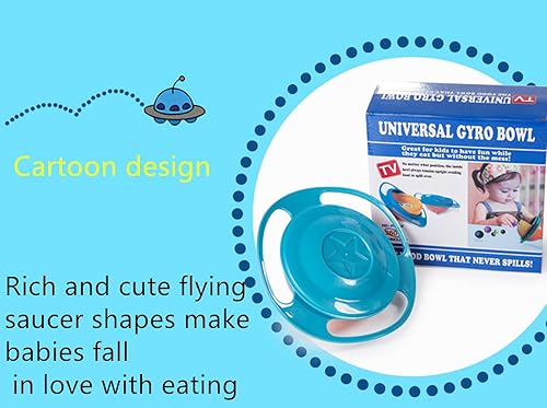 360 Spill Resistant Gyro Bowl with Lid… - Jamouz