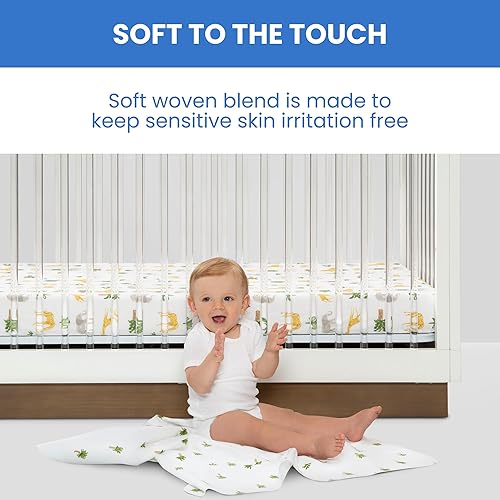 Delta Children 100% Cotton Flannel Baby Receiving Blankets for Girls and Boys – 30x30 Inches (Pack of 2), Safari Friends - Jamouz