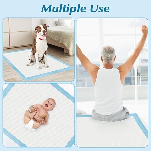 50 Count 30” x 36” Super Absorbency Disposable Underpads, Leakproof Quick Drying, Baby Puppy & Adults Bed Pads Disposable Adults, Dog Pee Pads Extra Large, XXL Incontinence Pads - Jamouz