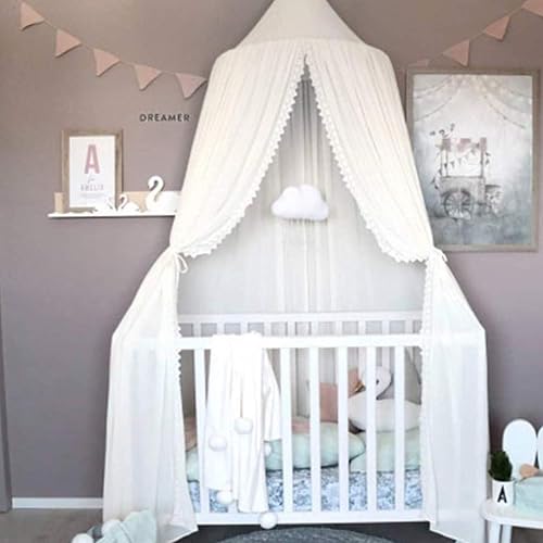 Kids Bed Canopy with Lace Hanging Canopy Net for Baby Crib Nook Castle Game Tent Nursery Play Room Decor (butterfly) - Jamouz