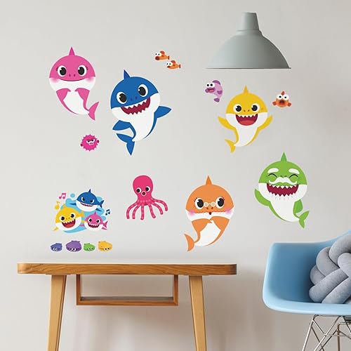 RoomMates RMK4303SCS Baby Shark Peel and Stick Wall Decals - Jamouz