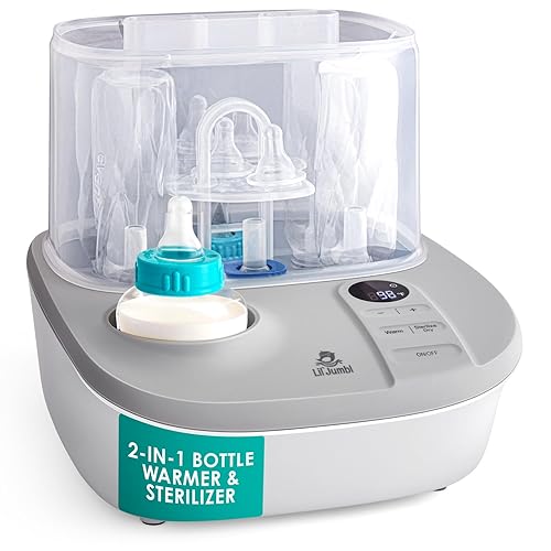 Lil' Jumbl 2-in-1 Baby Bottle Warmer & Sterilizer Dryer, Sterilizes Steams & Dries Accessories, Warms & Defrosts Milk & Formula, Temperature, Timer and Auto Shut-Off - Jamouz