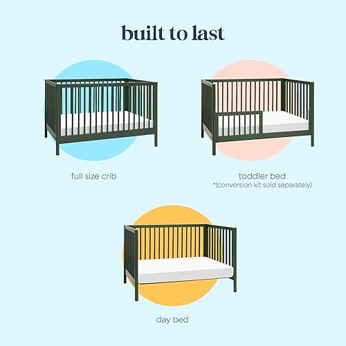DaVinci Birdie 3-in-1 Convertible Baby Crib - GREENGUARD Gold Certified Crib - Convertible Crib to Toddler Bed and Daybed - Baby Bed w/ 4 Adjustable Heights - Easy to Assemble Wooden Crib - Honey - Jamouz