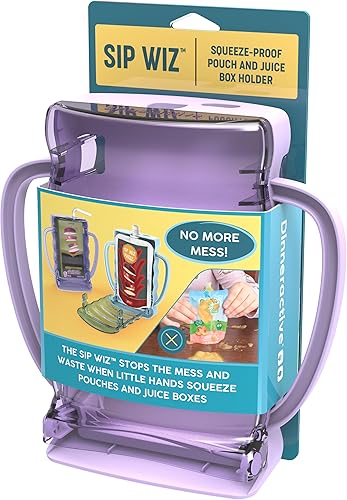 Dinneractive Sip Wiz - Baby Pouch Holder No Squeeze Pouch Food Pouches & Juice Box Holder - Anti-Squeeze Yogurt Pouch Reusable Toddler Essentials - Jamouz