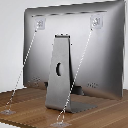 10 Packs Adjustable TV Safety Stainless Straps, No-Drill Adhesive Anti-Tip Furniture Anchors for Baby Proofing, for Fixing Flat-Screen TV, Dressers, Bookcases, Cabinets - Jamouz