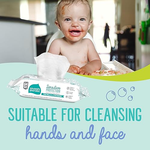 Seventh Generation Baby Wipes Sensitive Protection with Snap Seal Diaper Wipes 768 Count - Jamouz