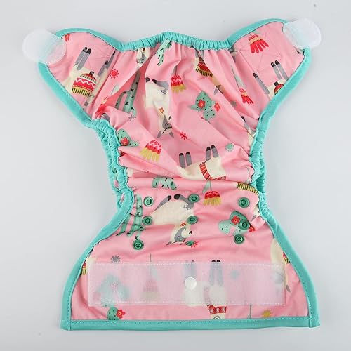 Baby Cloth Diaper Cover Nappy Hook and Loop Double Gusset 6.6lbs to 33lbs (Rabbits Wolves) - Jamouz