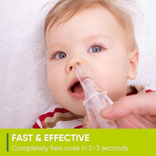 Airmed's Vac Nasal Aspirator Baby. CLINICALLY Tested, Safe and Gentle. Baby Nose Sucker with 2 Suction Heads and Cleaning Brush. Safe and Gentle Baby Nasal Aspirator with Strength of a Vacuum Cleaner - Jamouz