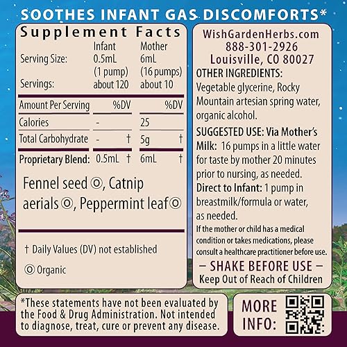 WishGarden Herbs Colic Ease for Infants - Natural Herbal Colic Relief for Newborns, Infant Gas Relief Drops Soothes Baby Gas Bubbles Quickly, More Effective Than Gripe Water for Infants, 2oz Drops - Jamouz