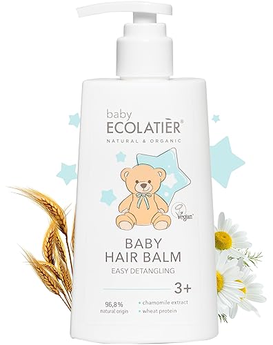 Kids Hair Balm Easy Detangling 3+ - Baby Conditioner Tear-Free, Toddler Hair Detangler, Kids Conditioner for Curly Hair, 96.8% Natural Ingredients, Vegan Certified, Cruelty-Free - 8.5 Fl Oz - Jamouz