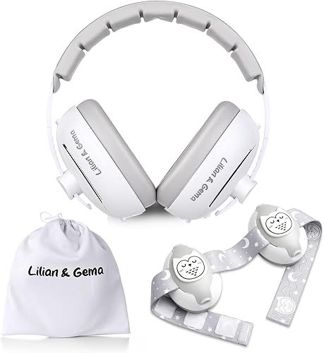 Lilian&Gema 2-in-1 Baby Ear Muffs Noise Protection, Noise Cancelling Headphones for Baby & Toddler up to 4 Years - Jamouz