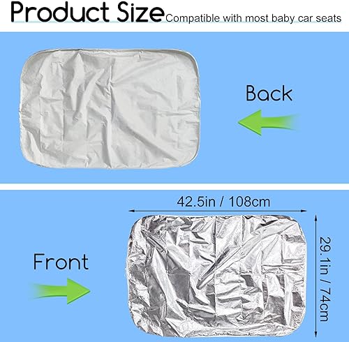 Baby Car Seat Sun Shade Cover,Toddler Car Seat Cooler Car Seat Heat Protector with Draw String,Block Sunlight UV Ray Keeps Baby Seat at A Cool Temperature,Baby Travel Accessories 42.5' x 29' - Jamouz