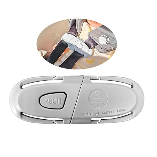 Universal Child Car Seat Chest Harness Clip Universal Safer Belt Clip Buckle Lock Stroller Chest Clip Adjustable Guard for Baby and Kids (Black) - Jamouz