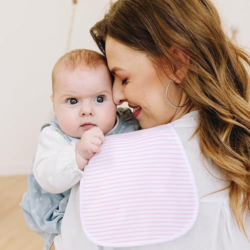 Ultra-Soft Cotton Burping Clothes - Large, Absorbent, Waterproof Baby Burp Cloths in Cute Unisex Designs 5 Pack (pink01) - Jamouz