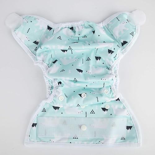 Baby Cloth Diaper Cover Nappy Hook and Loop Double Gusset 6.6lbs to 33lbs (Rabbits Wolves) - Jamouz