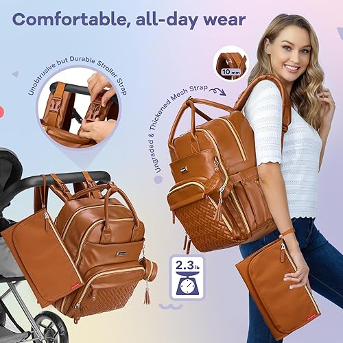 RUVALINO Diaper Bag Backpack, Multifunction Travel Pack Maternity Baby Changing Bags, Large Capacity, Waterproof, Black - Jamouz