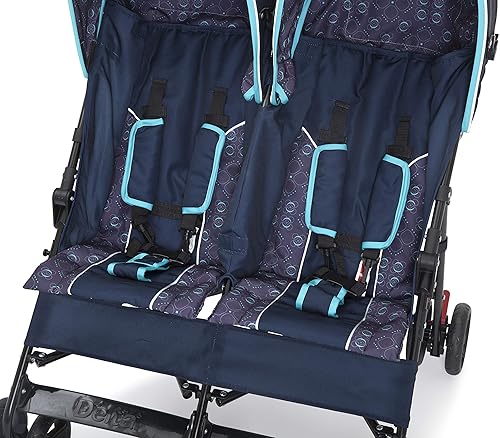 Delta Children LX Side by Side Stroller - with Recline, Storage & Compact Fold, Grey - Jamouz