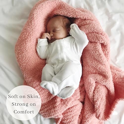 SARANONI Bamboni Luxury Baby Blanket | Plush Blanket for Infant Boys & Girls | Receiving Blanket 30” x 40” | Sky Blue - Jamouz