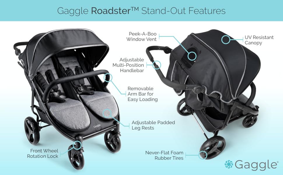 Gaggle Roadster Duo Stroller Stand-out features