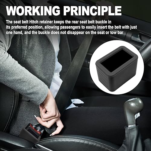 stymart 2PCS Safety Belt Buckle Holder, Silicone Safety Belt Buckle Booster, Keep the Safety Belt Buckle Upright and Stable, Silicone Safety Belt Buckle Booster Suitable for Kids (Black) - Jamouz