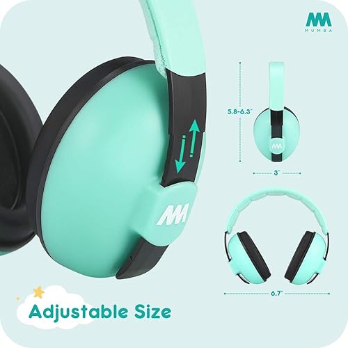Mumba Baby Ear Protection Noise Cancelling Headphones for Babies and Toddlers Baby Earmuffs - Ages 3-24+ Months - Jamouz