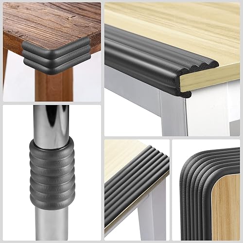 Baby Proofing Edge Corner Protector, 16.4 ft Edge Guards Padding with 3M Adhesive, Extra-Wide Soft NBR Rubber Foam Padding, Furniture,Sharp Edge Safety Corner Edge Bumper Guard-Black - Jamouz