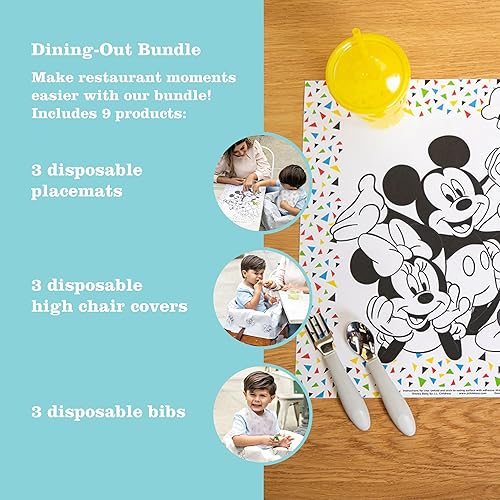 J.L. Childress Healthy Habits Disposable Restaurant High Chair Covers - 12 Count - Individually Wrapped Baby Seat Covers - Covers All Surfaces - Stars/Hearts/Arrows - Jamouz