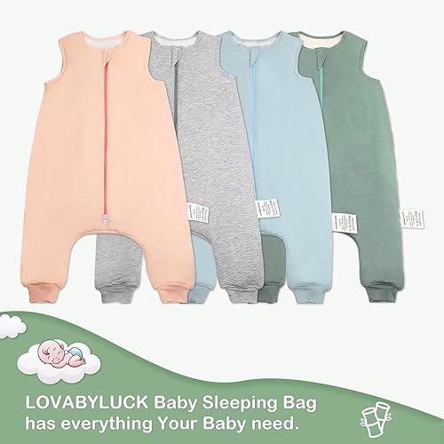 Rayon Made from Bamboo Toddler Sleep Sack with Feet, 1.5 TOG Sleeveless Toddler Sleep Sack, 2-Way Zipper - Jamouz