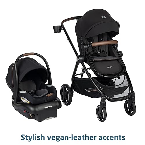 Maxi-Cosi Zelia™ Luxe 5-in-1 Modular - Baby Travel System Car Seat and Stroller, Infant Car Seat and Stroller Combo, Baby Car Seat and Stroller Combo in New Hope Tan - Jamouz