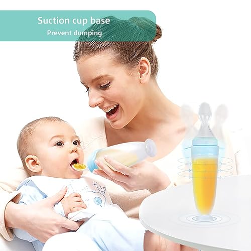 Termichy Baby Food Dispensing Spoon: Squeeze Feeder Dispenser for Baby - Self Feeding Bottle Spoon - Jamouz