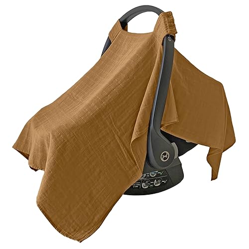 MOZAH Baby Multi-Use Cover: 9-in-1 Car Seat Covers Canopy Cover, Breathable Breastfeeding Cover, Stroller Cover & More, Boys & Girls Shower Gifts (Warm Taupe) - Jamouz