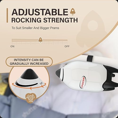 Vibrating Baby Stroller Rocker Rechargeable, Portable Baby Sleep Soother Aid Rocks Any Stroller, Buggy, Adjustable Speed, Fits All Pushchairs, Prams, Stroller - Jamouz