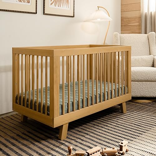 babyletto Hudson 3-in-1 Convertible Baby Crib with Toddler Bed & Daybed Conversion - Easy to Assemble - GREENGUARD Gold Certified w/ 4 Adjustable Mattress Heights - Natural - Jamouz