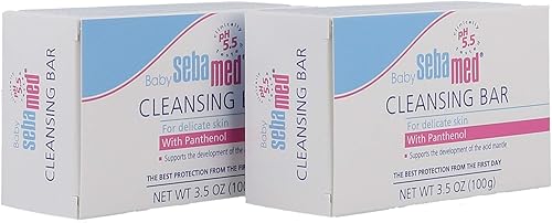 SEBAMED Baby Ultra Mild Cleansing Bar Pack of 2 - Hypoallergenic Non-irritating Cleanser with Vitamins and Amino Acids 3.5 Ounces (100g) 2pk - Jamouz