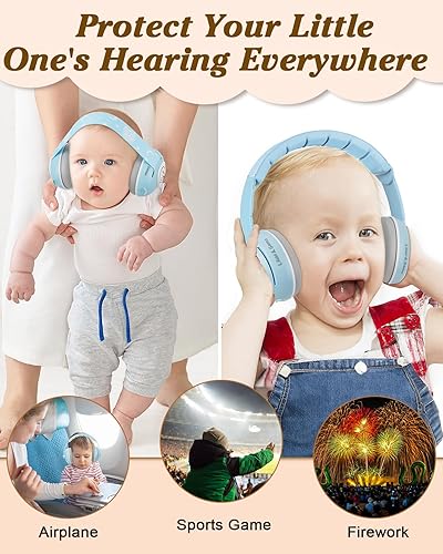 Lilian&Gema 2-in-1 Baby Ear Muffs Noise Protection, Noise Cancelling Headphones for Baby & Toddler up to 4 Years - Jamouz